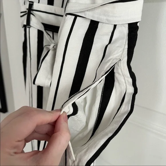 LOFT linen blend stripe jumpsuit - Picture 8 of 13